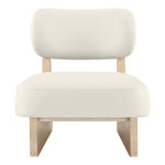 Vetra Vegan Leather Upholstered Accent Chair in Cream