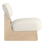 Vetra Vegan Leather Upholstered Accent Chair in Cream