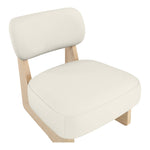 Vetra Vegan Leather Upholstered Accent Chair in Cream