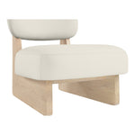 Vetra Vegan Leather Upholstered Accent Chair in Cream