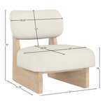 Vetra Vegan Leather Upholstered Accent Chair in Cream