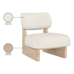 Vetra Vegan Leather Upholstered Accent Chair in Cream