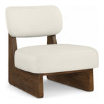 Vetra Vegan Leather Upholstered Accent Chair in Cream