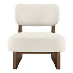 Vetra Vegan Leather Upholstered Accent Chair in Cream