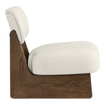 Vetra Vegan Leather Upholstered Accent Chair in Cream