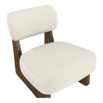 Vetra Vegan Leather Upholstered Accent Chair in Cream