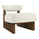 Vetra Vegan Leather Upholstered Accent Chair in Cream