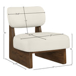 Vetra Vegan Leather Upholstered Accent Chair in Cream