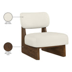 Vetra Vegan Leather Upholstered Accent Chair in Cream
