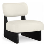Vetra Vegan Leather Upholstered Accent Chair in Cream