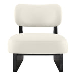 Vetra Vegan Leather Upholstered Accent Chair in Cream