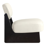 Vetra Vegan Leather Upholstered Accent Chair in Cream