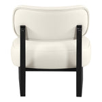 Vetra Vegan Leather Upholstered Accent Chair in Cream