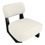 Vetra Vegan Leather Upholstered Accent Chair in Cream