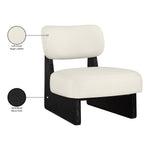 Vetra Vegan Leather Upholstered Accent Chair in Cream