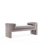 Concord Chenille Accent Bench in Dove