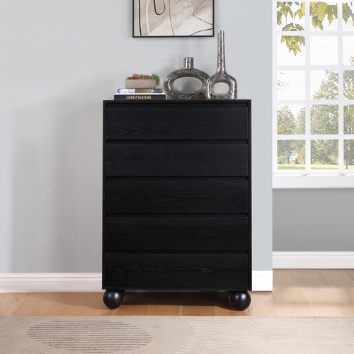 Kent Ash Wood Chest in Black