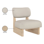 Vetra Vegan Leather Upholstered Accent Chair in Taupe