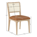 Atrium Cane Back And Vegan Leather Upholstered Seat Dining Chair in Cognac