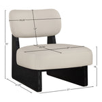 Vetra Vegan Leather Upholstered Accent Chair in Taupe