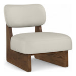 Vetra Vegan Leather Upholstered Accent Chair in Beige