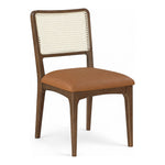 Atrium Cane Back And Vegan Leather Upholstered Seat Dining Chair in Cognac