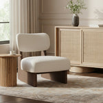 Vetra Vegan Leather Upholstered Accent Chair in Beige