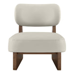 Vetra Vegan Leather Upholstered Accent Chair in Beige