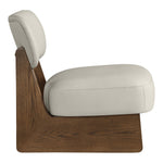 Vetra Vegan Leather Upholstered Accent Chair in Beige