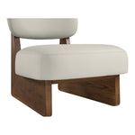 Vetra Vegan Leather Upholstered Accent Chair in Beige