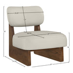 Vetra Vegan Leather Upholstered Accent Chair in Beige