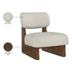 Vetra Vegan Leather Upholstered Accent Chair in Beige