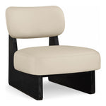 Vetra Vegan Leather Upholstered Accent Chair in Beige