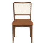 Atrium Cane Back And Vegan Leather Upholstered Seat Dining Chair in Cognac