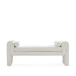 Concord Chenille Accent Bench in Ivory