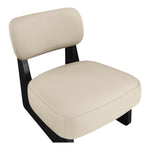 Vetra Vegan Leather Upholstered Accent Chair in Beige