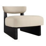 Vetra Vegan Leather Upholstered Accent Chair in Beige