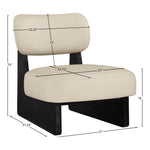 Vetra Vegan Leather Upholstered Accent Chair in Beige