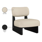 Vetra Vegan Leather Upholstered Accent Chair in Beige