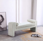 Concord Chenille Accent Bench in Ivory