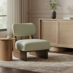Vetra Vegan Leather Upholstered Accent Chair in Mint