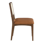 Atrium Cane Back And Vegan Leather Upholstered Seat Dining Chair in Cognac