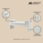 Concord Chenille Accent Bench in Ivory