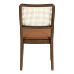 Atrium Cane Back And Vegan Leather Upholstered Seat Dining Chair in Cognac