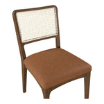 Atrium Cane Back And Vegan Leather Upholstered Seat Dining Chair in Cognac