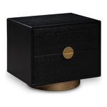 Wade Oak Veneer Nightstand / Side Table in Black