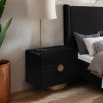 Wade Oak Veneer Nightstand / Side Table in Black