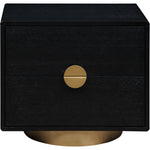 Wade Oak Veneer Nightstand / Side Table in Black