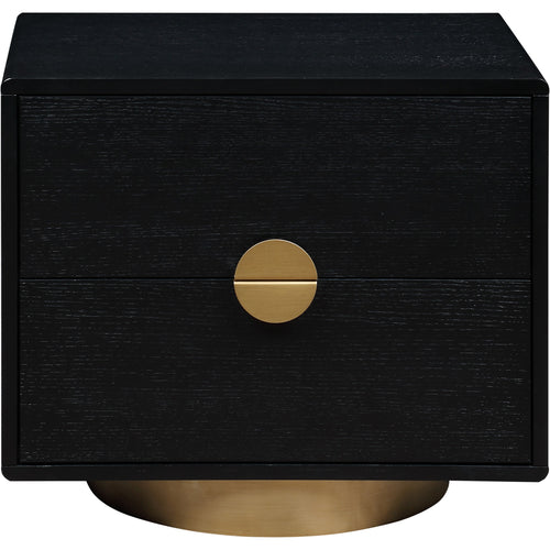 Wade Oak Veneer Nightstand / Side Table in Black