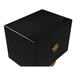 Wade Oak Veneer Nightstand / Side Table in Black